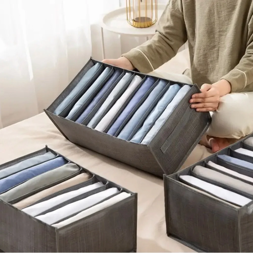 2 grey 9 grid durable storage box
